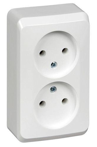 Розетка ОУ 2-я без заземления (белый) ЭТЮД SE
