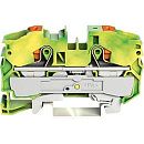 Клемма 2-проводная проходная пружинная 6мм2 с/з (желто-зеленый) WAGO (2006-1207)