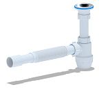 Сифон бутылочный 1 1/4"х32 для умывальника с гибкой трубой 32х32/40 АНИ пласт BM1015