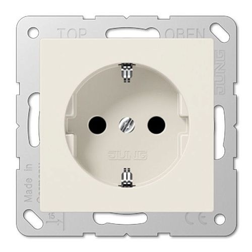 Розетка с заземлением с защитными шторками (слоновая кость) ECO Profi JUNG