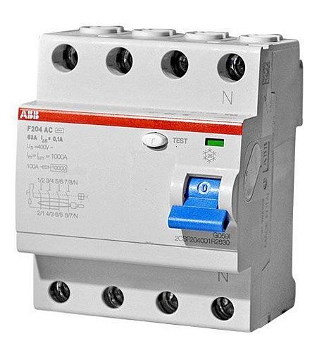 Устройство защитного отключения 4п 63А 300мА тип AC F204 AC-63/0.3 ABB ФЛ
