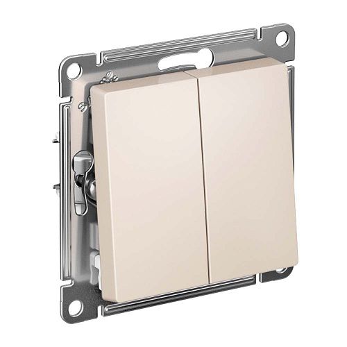 Переключатель 2кл схема 6/2 10АХ (бежевый) ATLASDESIGN SE