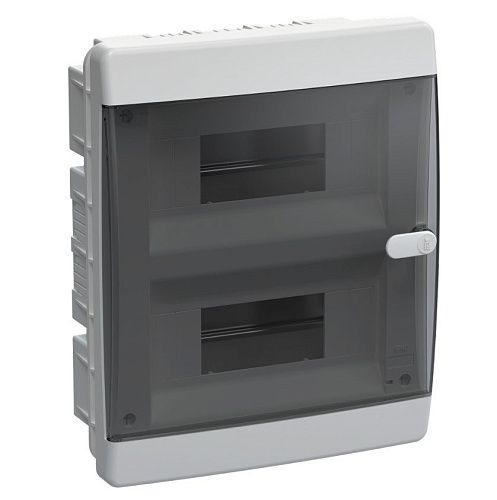 Корпус пласт. UNION Compact ЩРВ-П-18 IP41 с N/PE-9/9 (прозрачная черная дверь) IP41 (ИЭК) (4)