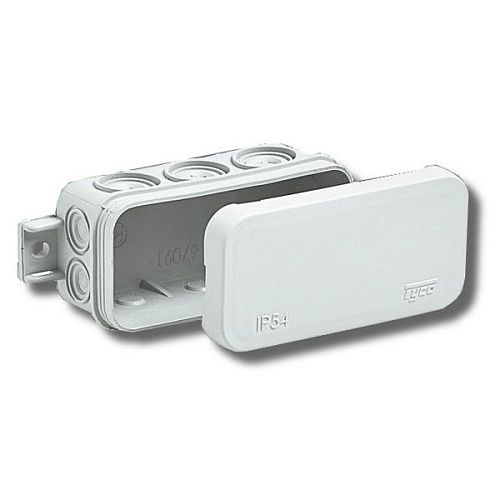 Коробка разветвительная ОУ 43х80х35мм с крышкой 8 вводов IP54 (белая) ТУСО Ruvinil