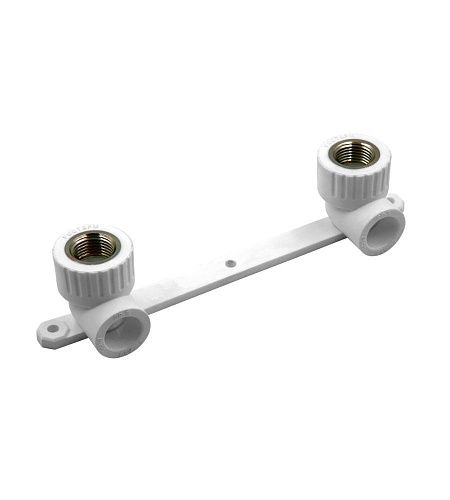 Водорозетка PP-R двойная на планке ВР РОСТерм профи 25х1/2" белая