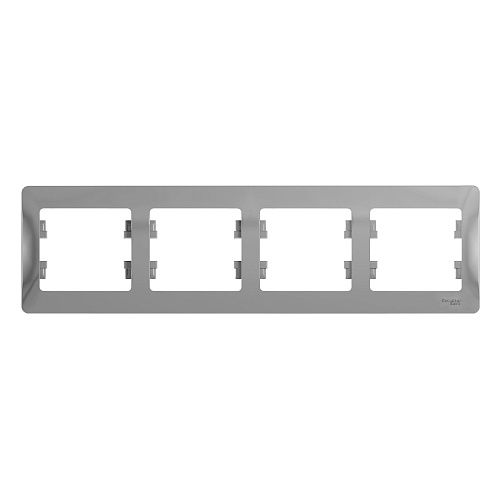 Рамка 4 поста горизонтальная (алюминий) GLOSSA SE