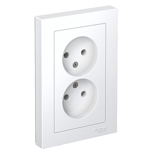 Розетка 2-я без заземления 16А в сборе (белый) ATLASDESIGN SE