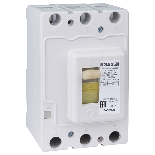 Автоматический выключатель ВА57Ф35-340010-250А-2500-400AC-УХЛ3 10кА КЭАЗ (109319)