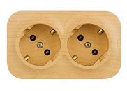 Розеточный блок с предварительным подключением 2x2К+З без шторок (сосна) IP20 Quteo (новый механизм) Legrand/Daccord (78