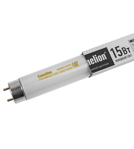 Лампа люминесцентная L15W/33 COOL LIGHT T8 G13 4200К 900Лм 452 мм 10000часов Camelion 
