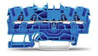 Клемма 4-проводная проходная пружинная 2.5мм2 (синий) WAGO (2002-1404)