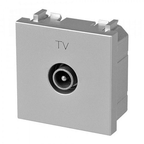 Розетка TV 2-модульная простая N2250.7 PL (серебристый) Zenit ABB