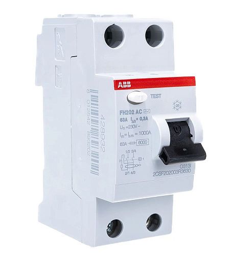 Устройство защитного отключения 2п 63А 300мА тип AC FH202 AC-63/0.3 ABB