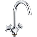 Смеситель для кухни гайка керамика литой излив LEDEME L4311-2 цинк (Гарантия 1 год)