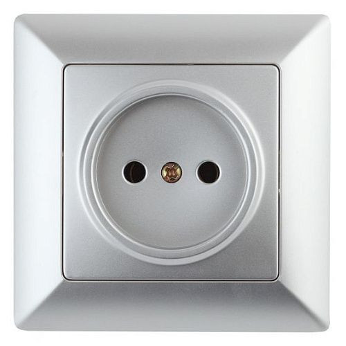 Розетка 2P 16А (алюминий) Intro Solo ЭРА (4-201-03)