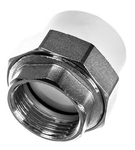 Муфта PP-R комбинированная разъёмная раструбная ВР  РОСТерм  32-1" белая