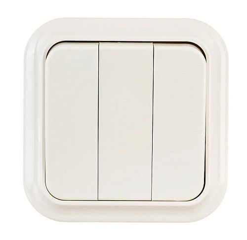 Выключатель ОУ 3кл (бежевый) Пралеска BYLECTRICA