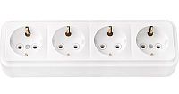 Розетка ОУ 4-я с заземлением (белый) Пралеска BYLECTRICA