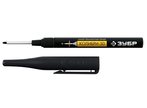 Маркер перманентный для отверстий Колибри L 30мм ᴓ 2.8 мм черный Профессионал ЗУБР (06338-2)