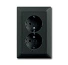 Розетка SCHUKO 2-я 20-02 EUJ-95 (шато-черный) Basic 55 ABB Розетка SCHUKO 2-я 20-02 EUJ-95 (шато-черный) Basic 55 ABB