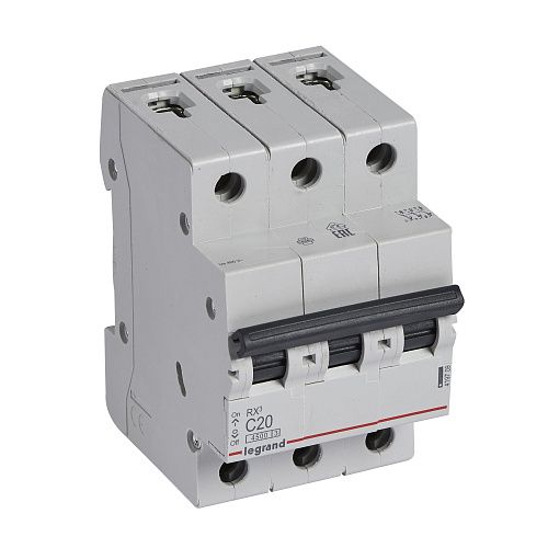Автоматический выключатель 3п C20 4.5кА RX3 Legrand/ИЭК (419709)