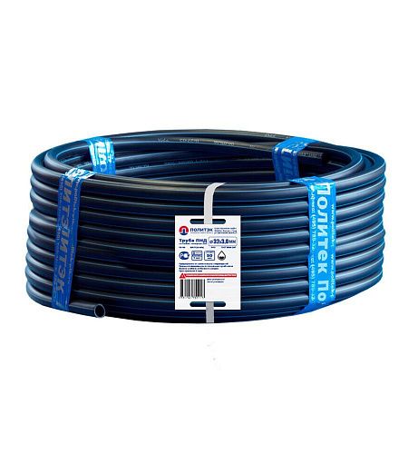 Труба ПЭ "Политэк"  РЕ 100 PN16 SDR 16 (1.6 МПа) ф 32х3.0 (100 м)