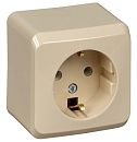 Розетка ОУ с заземлением (кремовый) ЭТЮД SE