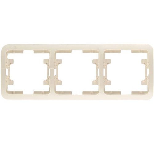 Рамка 3 поста горизонтальная (крем) Mimoza MAKEL