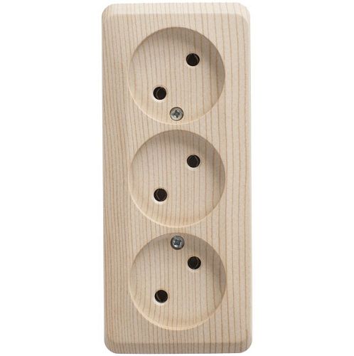 Розетка ОУ 3-я без заземления (сосна) ЭТЮД SE