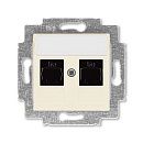 Розетка 2-я PC RJ45 категория 5e (слоновая кость) Levit ABB Розетка 2-я PC RJ45 категория 5e (слоновая кость) Levit ABB