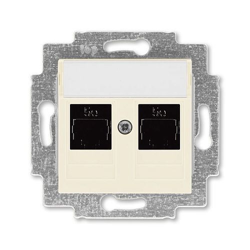 Розетка 2-я PC RJ45 категория 5e (слоновая кость) Levit ABB