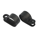 Кабельная скоба под винт 20 мм Р-образная черная (50шт/уп) REXANT 