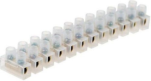 Колодка клеммная винтовая 12 пар сечение 25мм2 60А (белый) PE REXANT