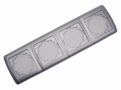 Рамка 4 поста горизонтальная (серебро) Carmen VI-KO