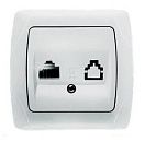 Розетка СУ компьютерная категория 5 (белая) Carmen VI-KO