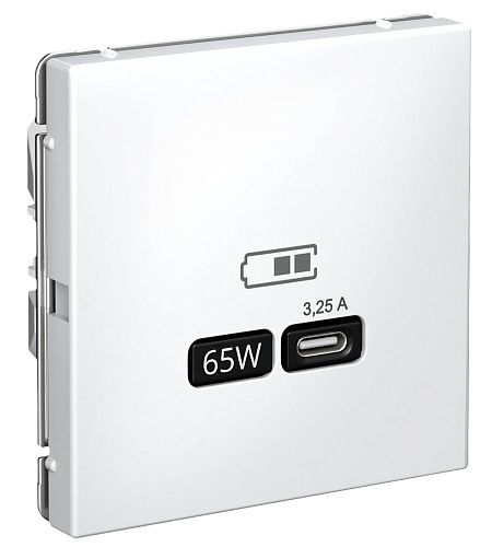 Розетка USB тип-С 65Вт высокоскор.заряд. QC PD (белый) ARTGALLERY SE
