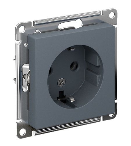 Розетка 1-я с/з 16А (грифель) ATLASDESIGN SE