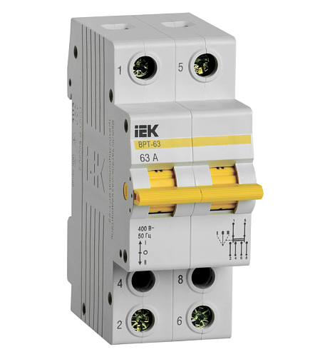 Переключатель трехпозиционный 2п 63А ВРТ-63 модульный KARAT ИЭК (MPR10-2-063)