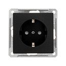 Розетка СУ с заземлением с защитными шторками (черный бархат) W59 SE