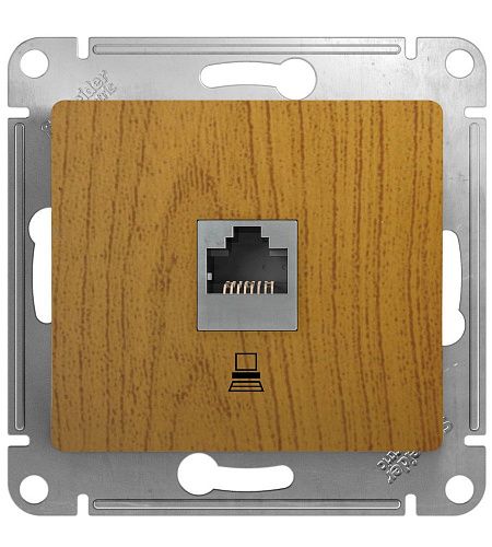 SE Розетка компьютерная RJ45 кат.5E (дуб) (GLOSSA)