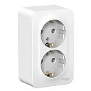 Розетка ОУ 2-я с заземлением с изолирующей пластиной (белый) BLANCA SE