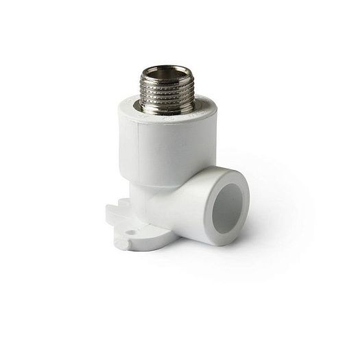 Угольник PP-R с креплением комбинированный НР 25-1/2" (белый) PROAQUA