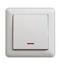 Выключатель СУ 1кл с подсветкой в сборе (белый) W59 (VS116-153-18) SE