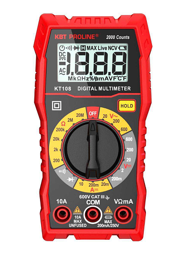 Мультиметр цифровой  KT 108 с True RMS серия PROLINE (КВТ)