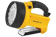 Фонарь светодиодный аккумуляторный 19LED 220В/12В 4В 2А/ч 8000К 70Лм пластик желтый UF3712LED AKKU PROFI Ultraflash