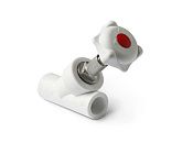 Вентиль PP-R 32 косой (белый) PROAQUA