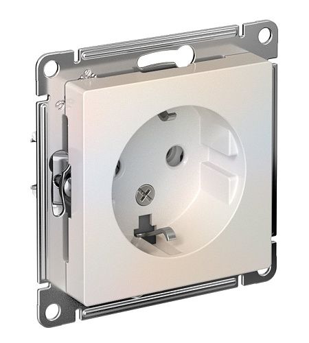 Розетка с заземлением 16А (жемчуг) ATLASDESIGN SE