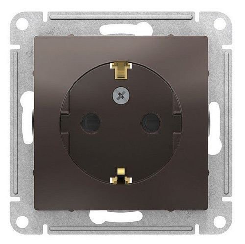 Розетка с/з с защитными шторками 16А IP20 (мокко) ATLASDESIGN SE