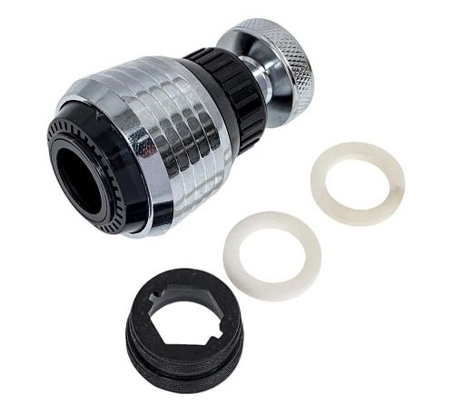 Аэратор М22 вр и М24 нр 2 функции пласт. сетка изменение угла наклона черный MELODIA MKP20391BL