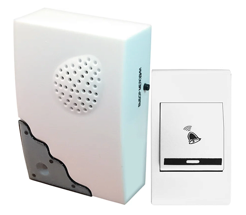 Звонок беспроводной Ариозо АР-01Б 32 мелодии дальность 100м 2ААх1.5В с кнопкой (белый) Тритон